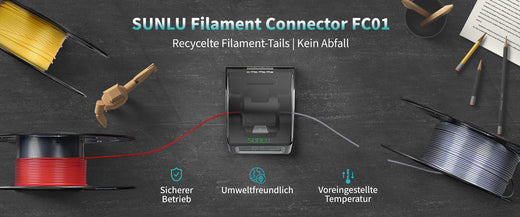 Gebrauchsanweisung des SUNLU Filament-Connectors FC01 | Unbegrenzte Fusion, Grenzenlose Kreation