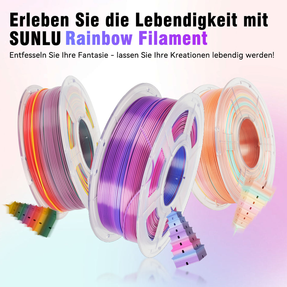 [MOQ: 3 Rollen] PLA, SILK, PLA Transparent Rainbow Filament 1KG