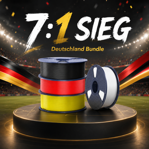 SUNLU Deutschland Victory Filamente Bundle – 4 × 1 kg (PLA-Filamente in Schwarz, Rot und Weiß, PETG-Filamente in Gelb)