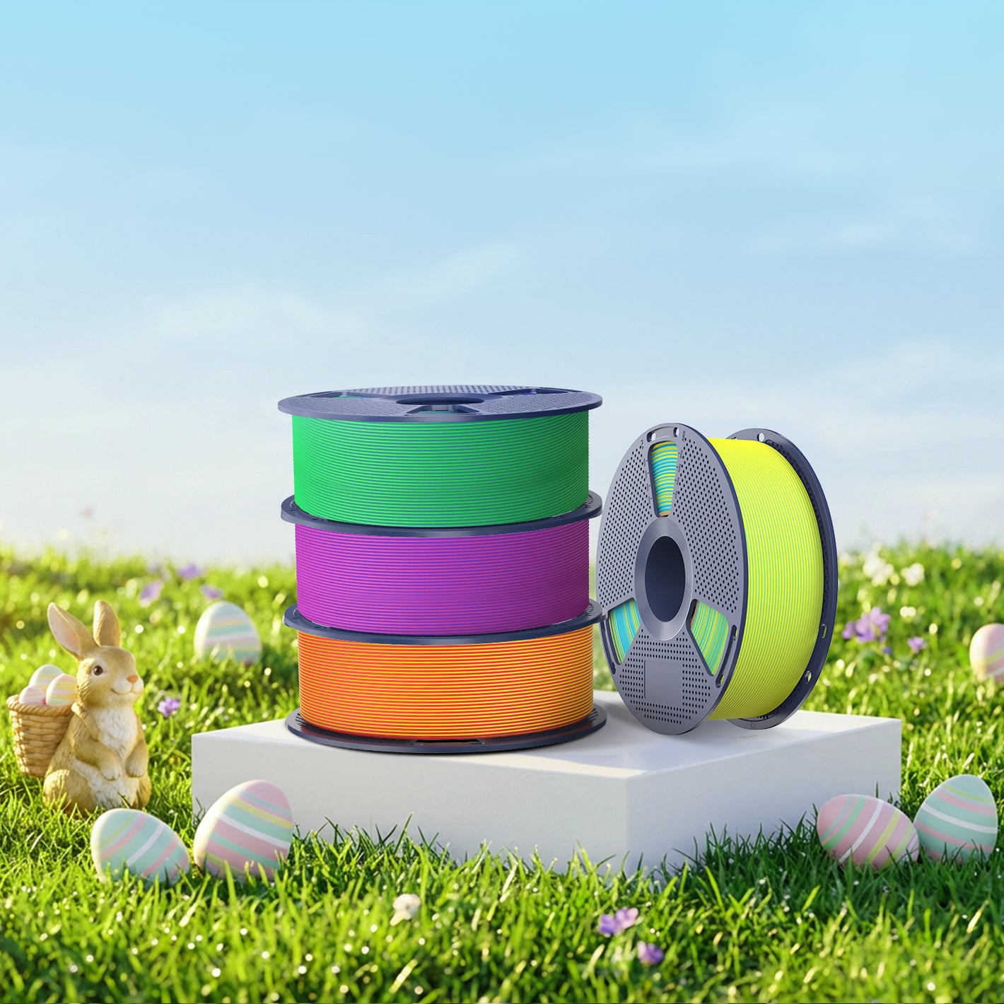 [MOQ: 3 Rollen] PLA Matte Dual-Color 3D-Drucker Ästhetik-Filament 1KG, Nahtlose Zwei-Farb-Effekte & Weiches Matt-Finish