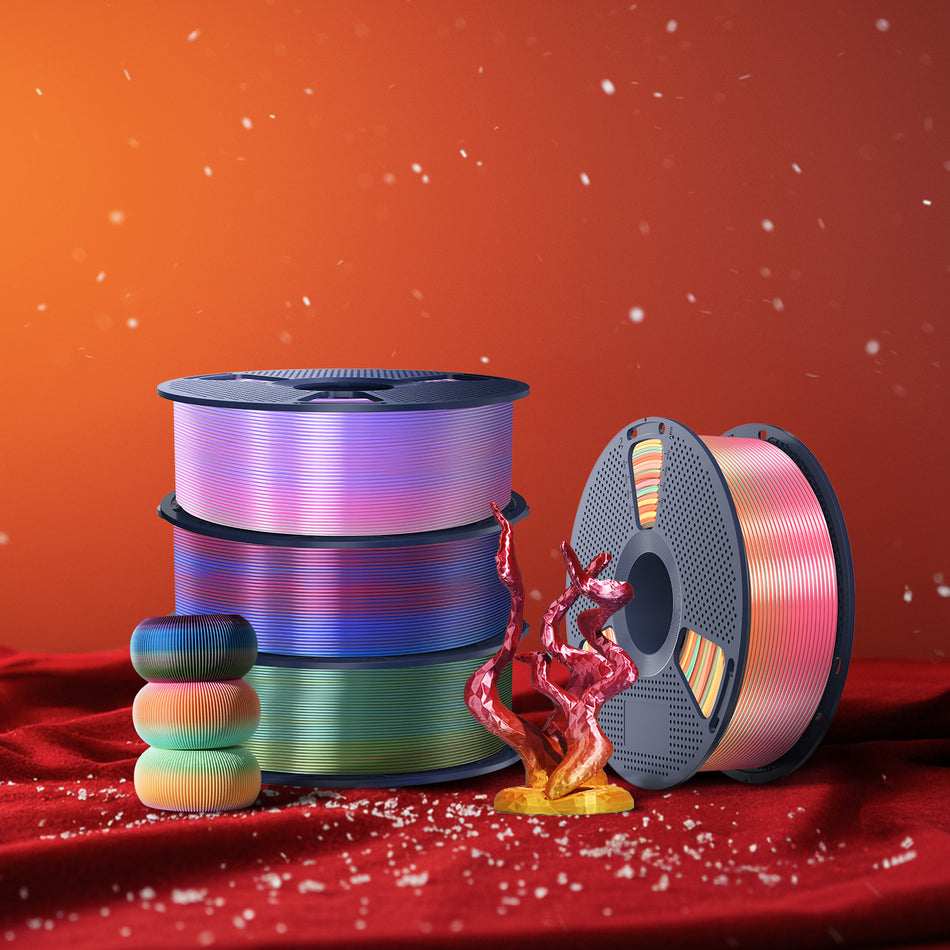 [MOQ: 3 Rollen] PLA, SILK, PLA Transparent Rainbow Filament 1KG