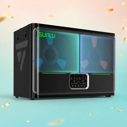 SUNLU FilaDryer S4 Pro, Zwei-Zonen-Filamenttrockner mit unabhängiger Temperatur- und Zeitsteuerung, max. 85 °C Temperatur, Trocknen & Tempern (Annealing) 2-in-1, passend für 4 × 1 kg Filament-Spulen