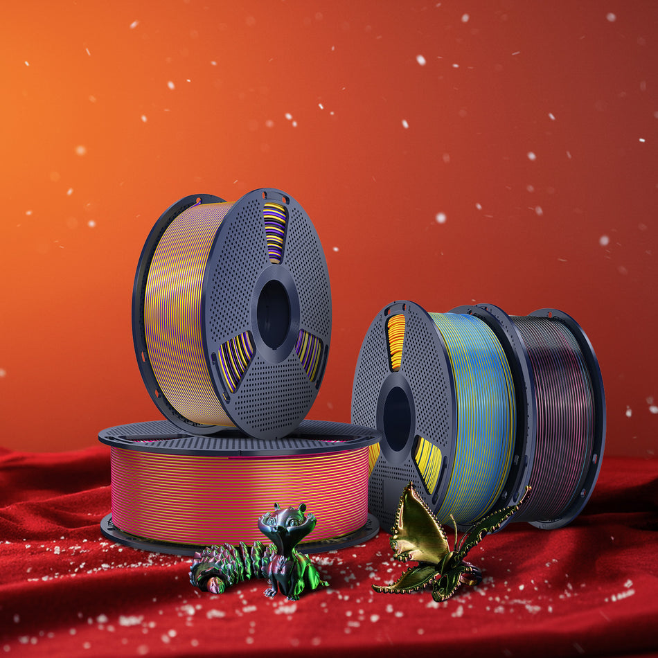 [MOQ: 3 Rollen] Multi-Color SILK (Zweifarbig, Dreifarbig, Vierfarbig) Filament 1KG