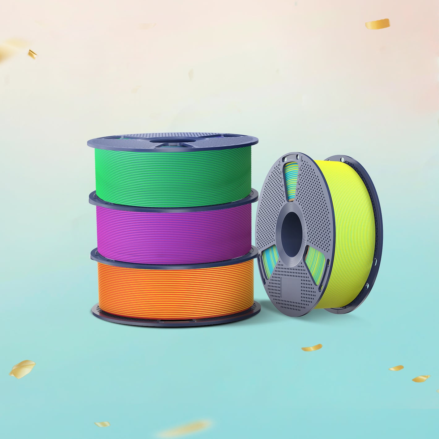 [13. Jubi Deal] PLA Matte Dual-Color 3D-Drucker Ästhetik-Filament 1KG, Nahtlose Zwei-Farb-Effekte & Weiches Matt-Finish