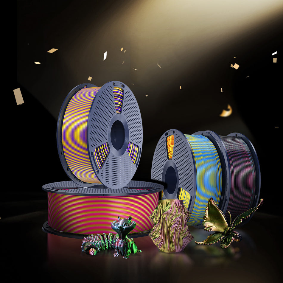 [MOQ: 3 Rollen] Multi-Color SILK (Zweifarbig, Dreifarbig, Vierfarbig) Filament 1KG