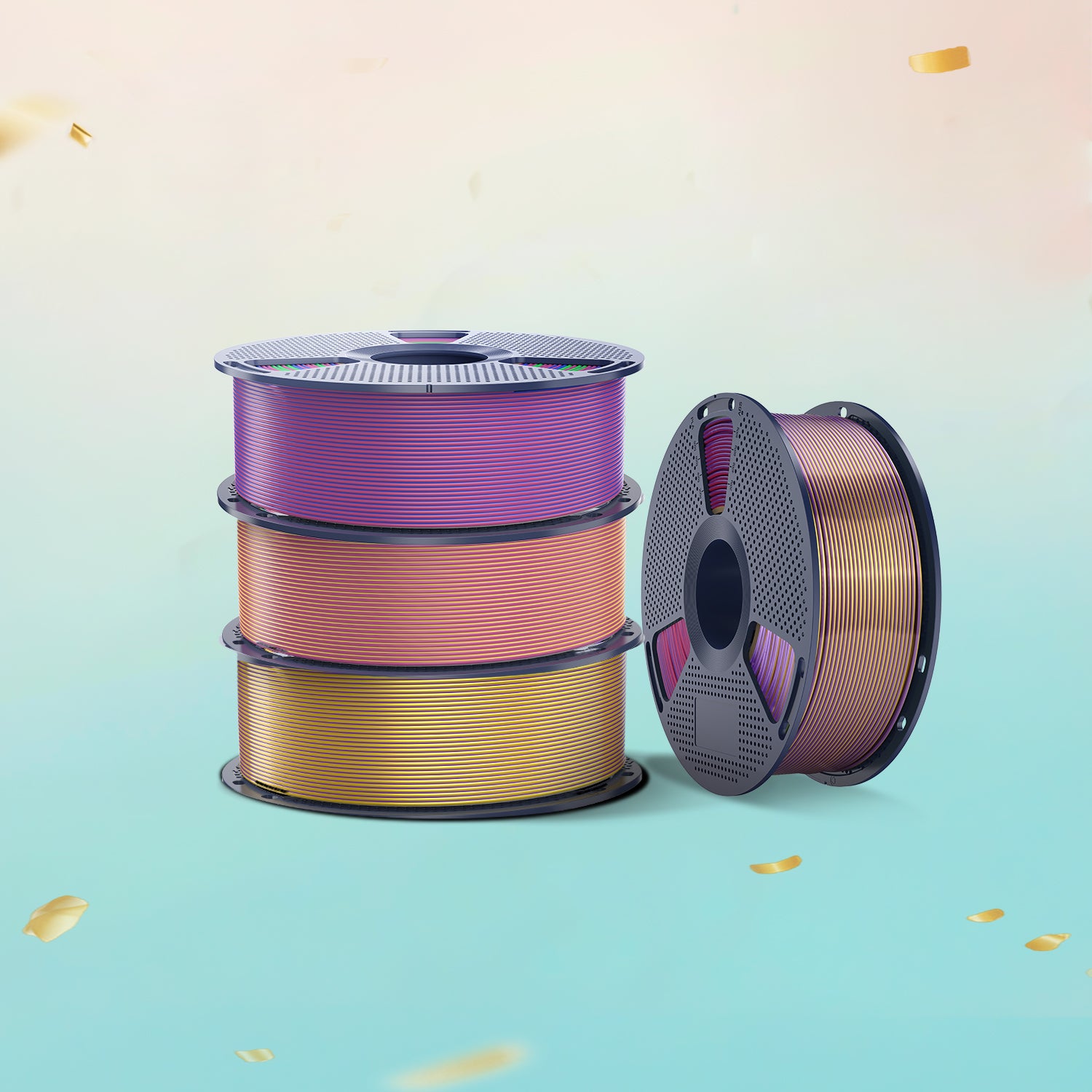 [13. Jubi Deal] Multi-Color SILK (Zweifarbig, Dreifarbig, Vierfarbig) Filament 1KG