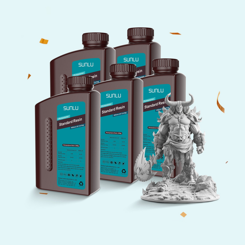 [Ab 10,99 €/kg] SUNLU 1000G Harz Serie Heißer Verkauf, Standard Harz, Standard Plus Harz, ABS-Like Harz, Water-Wash Standard, Water-Wash ABS-like, 14K Standard Harz 1000G