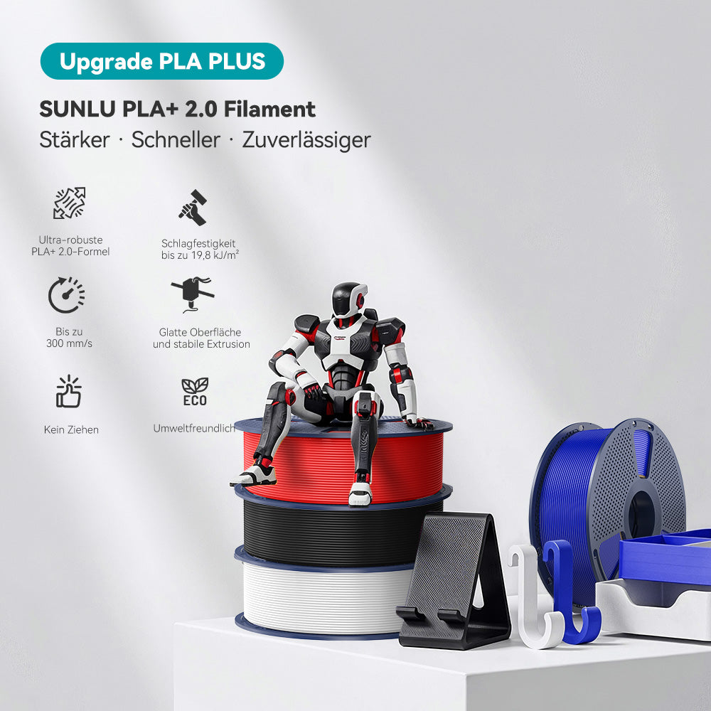 [MOQ: 3 Rollen] PLA+ 2.0, Verbessertes PLA+(PLA Plus), 3D Drucker Filament 1KG