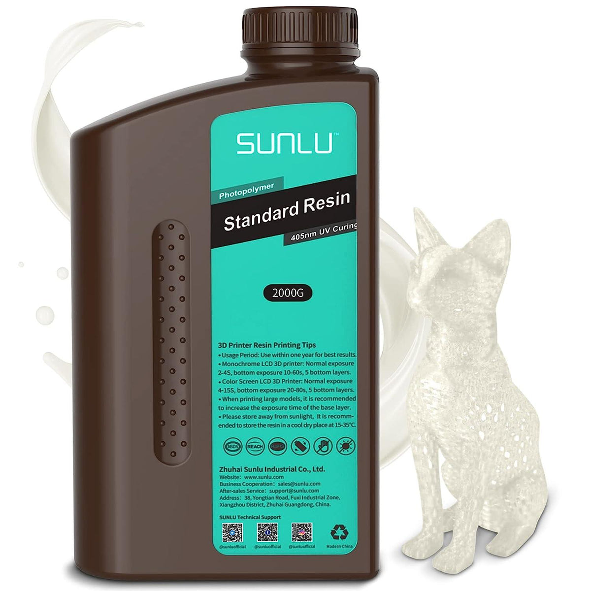 [über 6 Flaschen Bundle-Verkauf] SUNLU Standard-Harz oder Wasser abwaschbares UV-Harz 1000G sunlu.de
